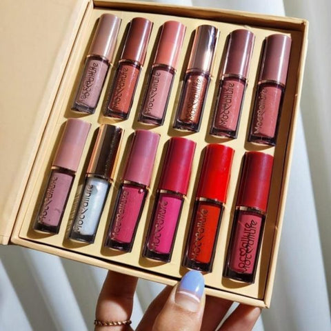 Mocallure Transparent Clear Lip Gloss | High Pigment Lipgloss Set | Best Quality Lipgloss Set - 12 Pcs
