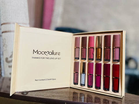 Mocallure Transparent Clear Lip Gloss | High Pigment Lipgloss Set | Best Quality Lipgloss Set - 12 Pcs