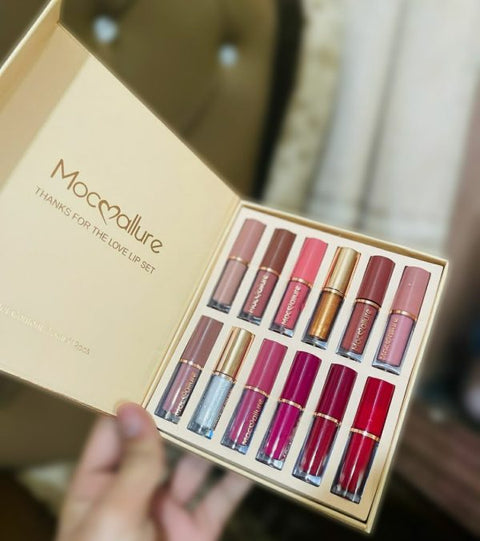 Mocallure Transparent Clear Lip Gloss | High Pigment Lipgloss Set | Best Quality Lipgloss Set - 12 Pcs