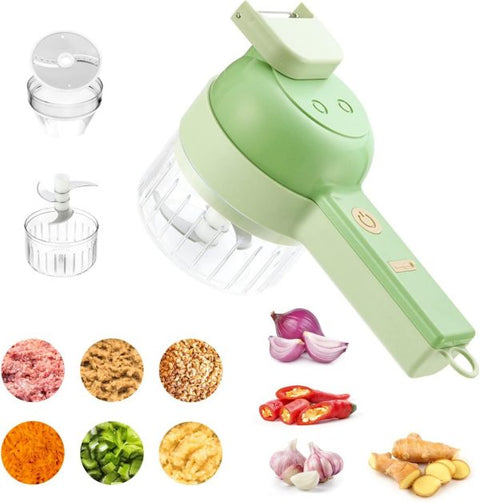 5 In 1 Handheld Hammer Electric Vegetable Cutter Set Mini Wireless Food Choppers