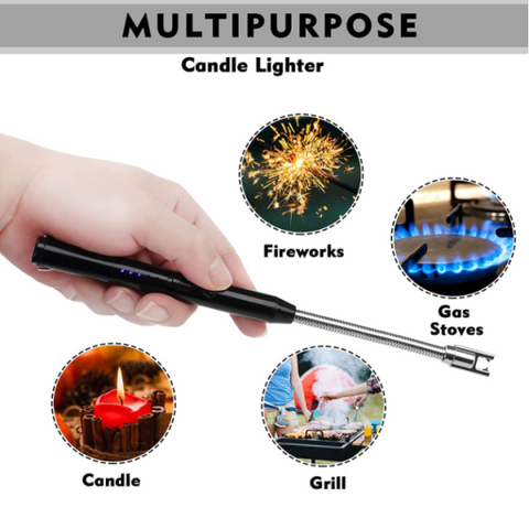 Electric Arc Lighter with Safety Lock & LED Battery Display