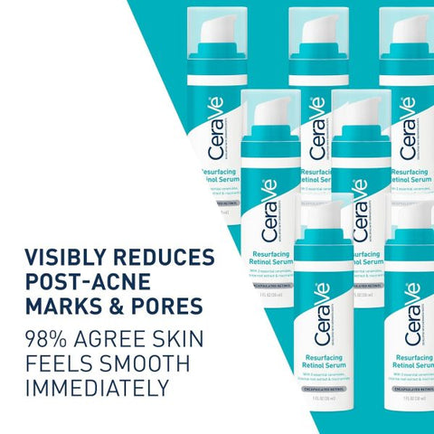 Cerave Resurfacing Retinol Serum For Post Acne Marks, Brightening Serum, Post Acne Skin Barrier Repair – 30ml