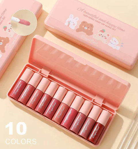 Dragon Ranee – 10 Mini Cartoon Mirror Lip Gloss Set | Best Quality Lipgloss Set | Lipgloss For Girls | Lipgloss For Women – Waterproof Lipgloss Set