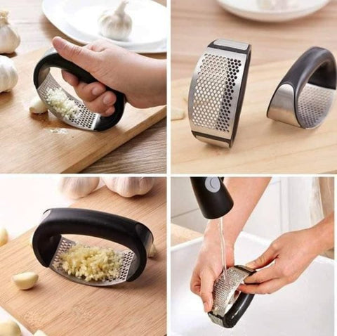 Garlic Press Rocker – Stainless Steel Garlic Press, Easy To Use And Store Garlic Mincer