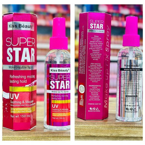 Kiss Beauty Super Star Makeup Fix Spray – Soothing & Moisturizing Mist 150 Ml