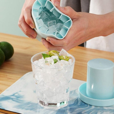 Multi-Use Silicone Ice Maker – Cube Mold & Freezer Cup Combo